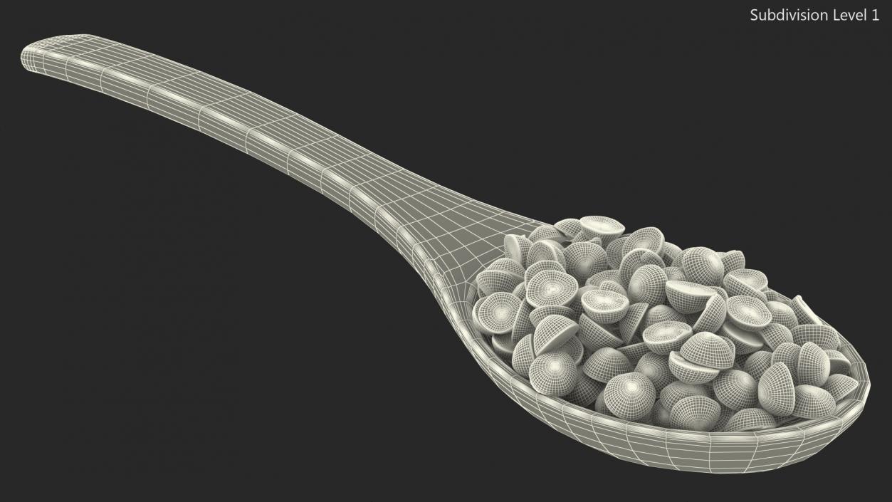 3D Split Pea in a Woden Spoon