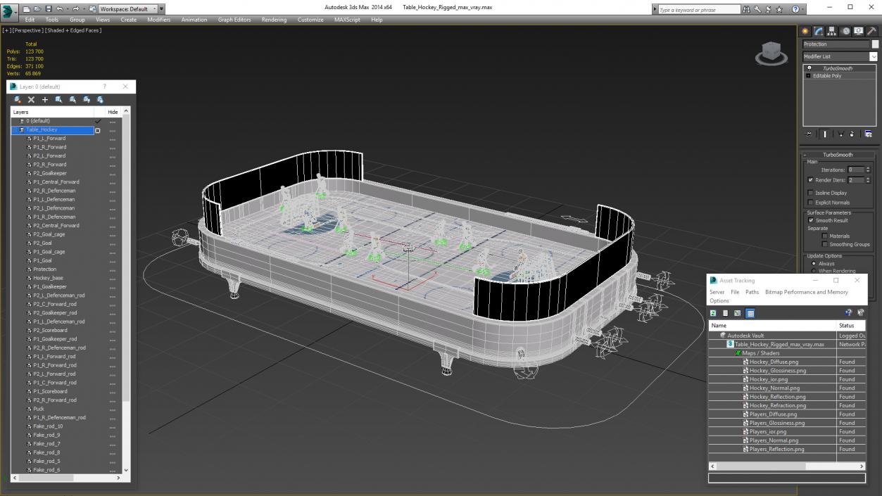 Table Hockey Rigged 3D model