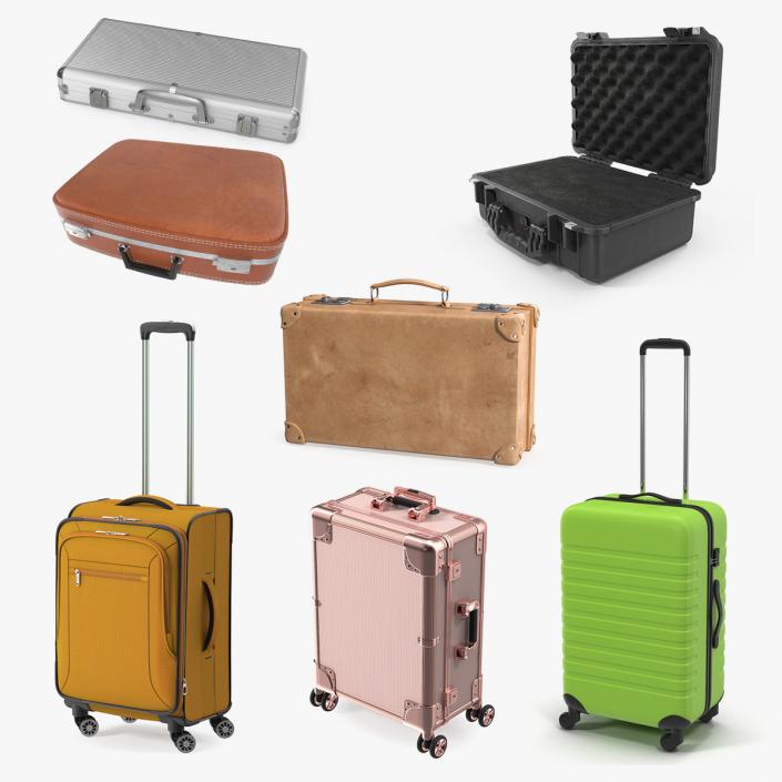 Suitcases Collection 4 3D