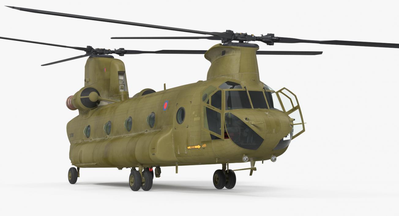 Heavy Helicopter CH-47 Chinook Rigged 3D