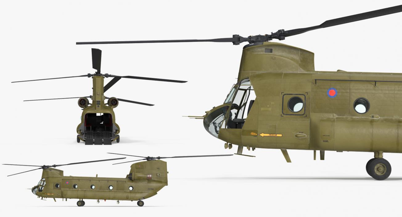 Heavy Helicopter CH-47 Chinook Rigged 3D