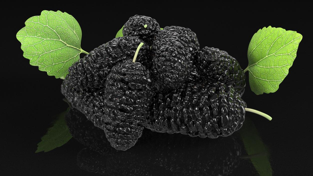 3D Pile of Mulberry Fruit Black model