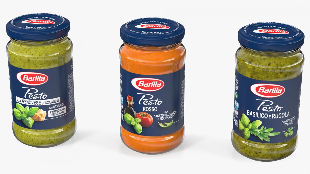 3D model Barilla Pesto Sauce 190 ml Set