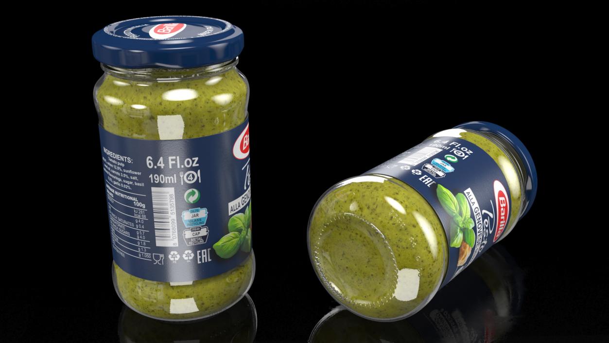 3D model Barilla Pesto Sauce 190 ml Set