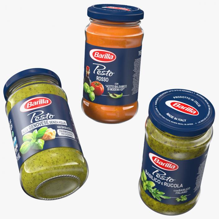 3D model Barilla Pesto Sauce 190 ml Set