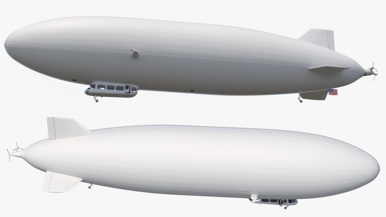 3D Blimp Airship Generic Rigged model