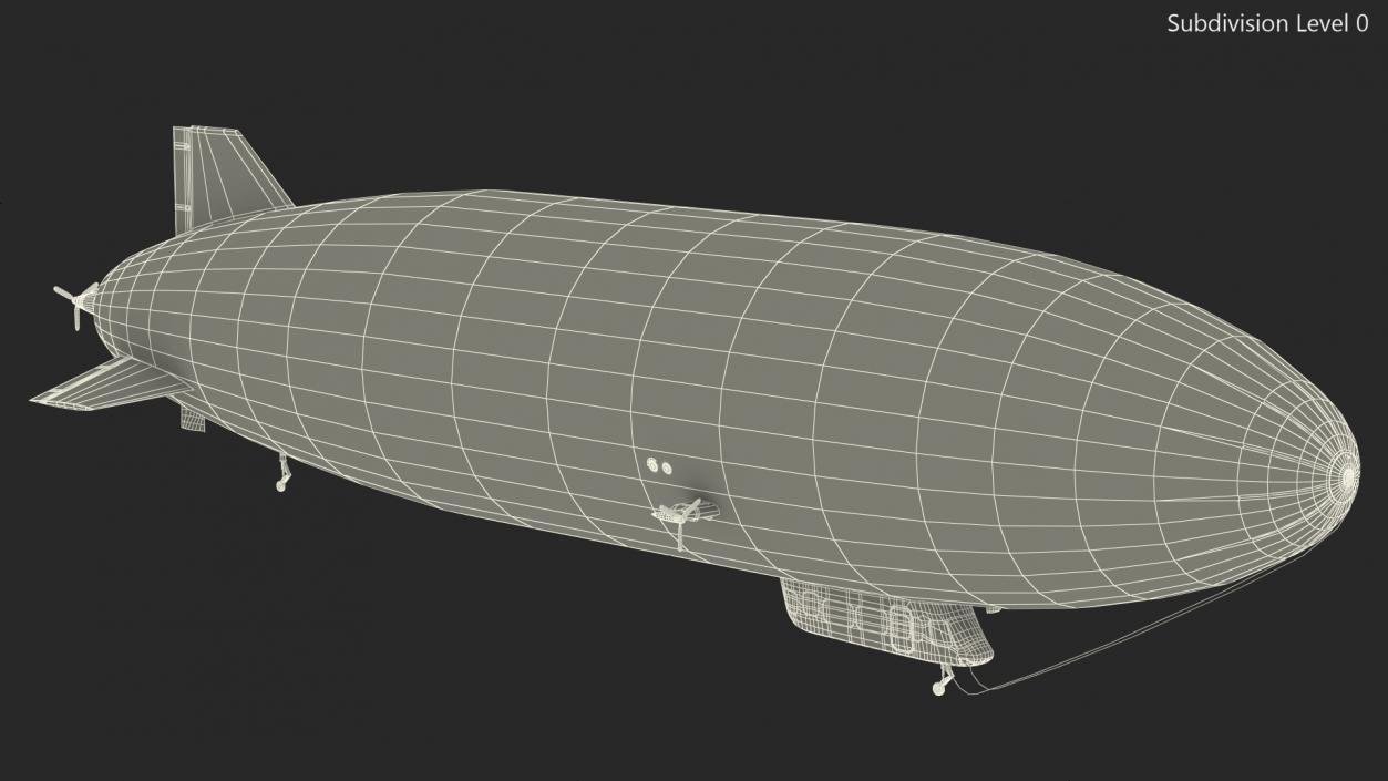 3D Blimp Airship Generic Rigged model