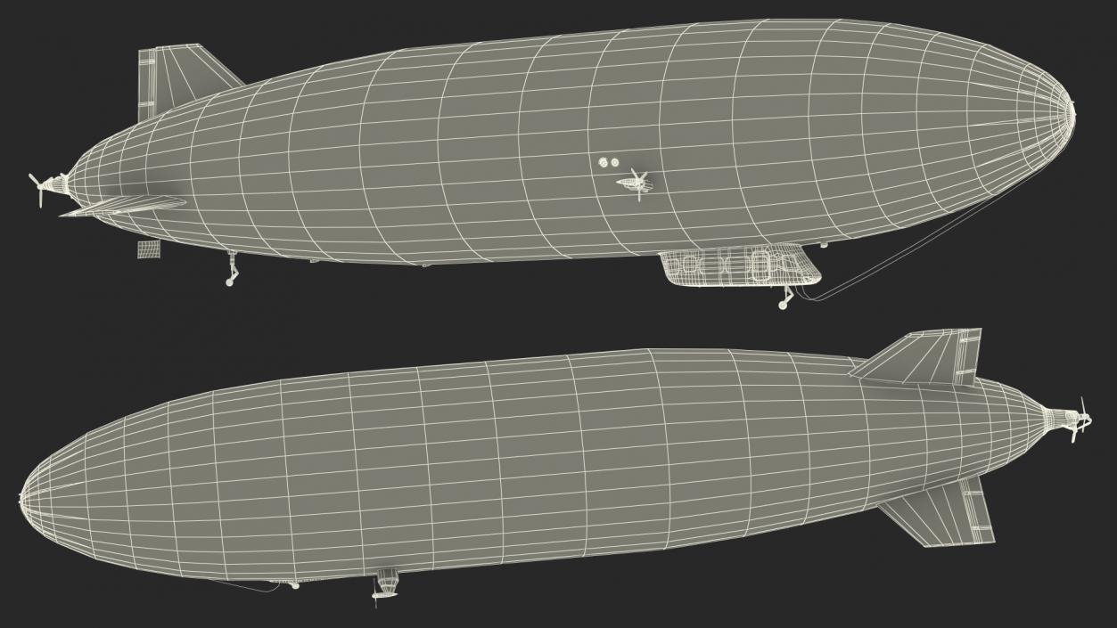 3D Blimp Airship Generic Rigged model