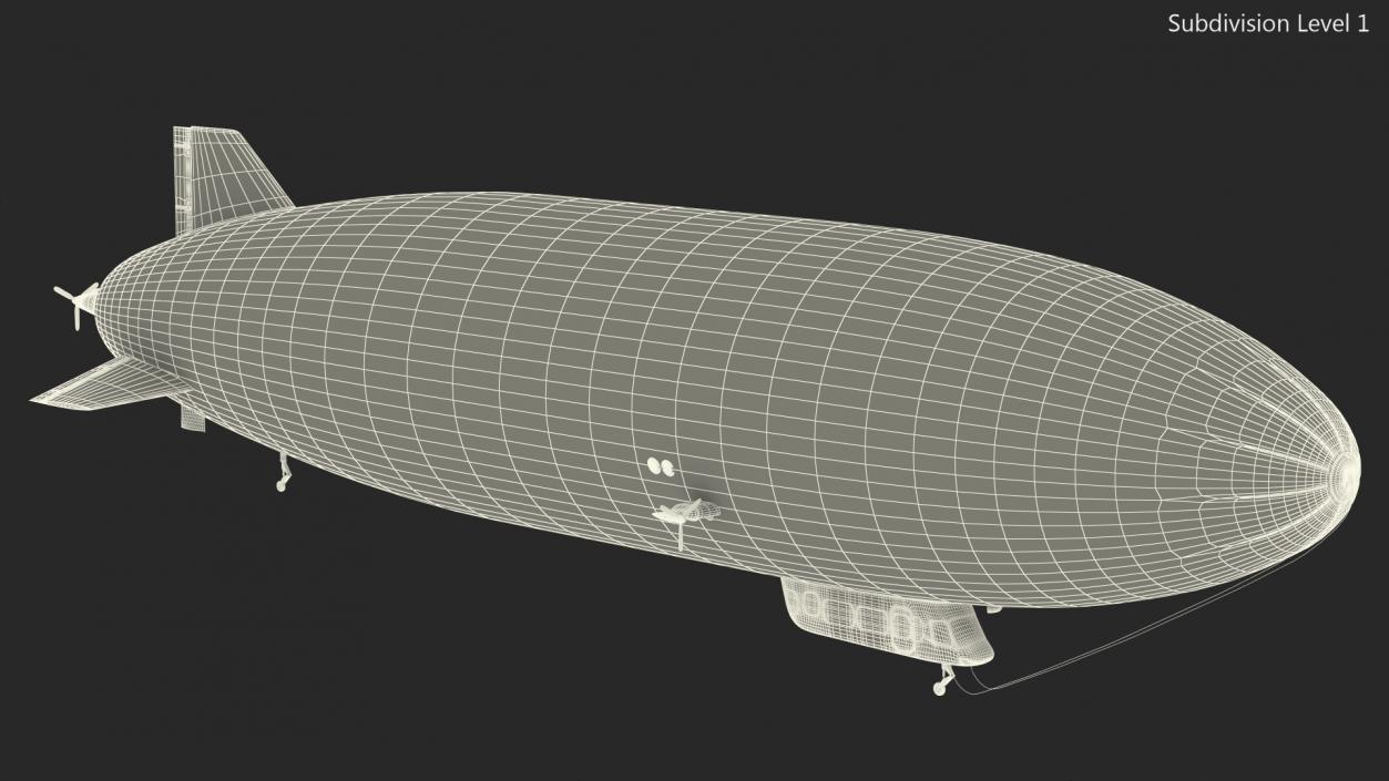 3D Blimp Airship Generic Rigged model