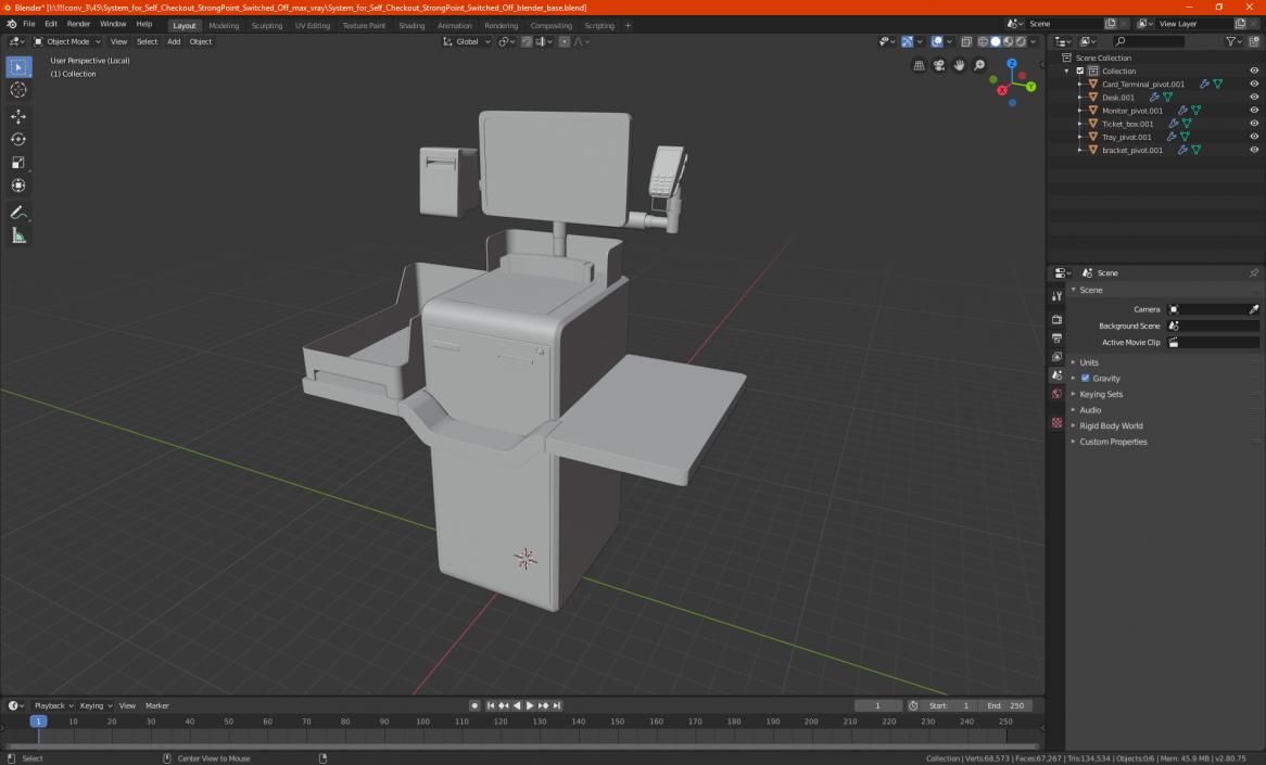 System for Self Checkout StrongPoint Switched Off 3D model