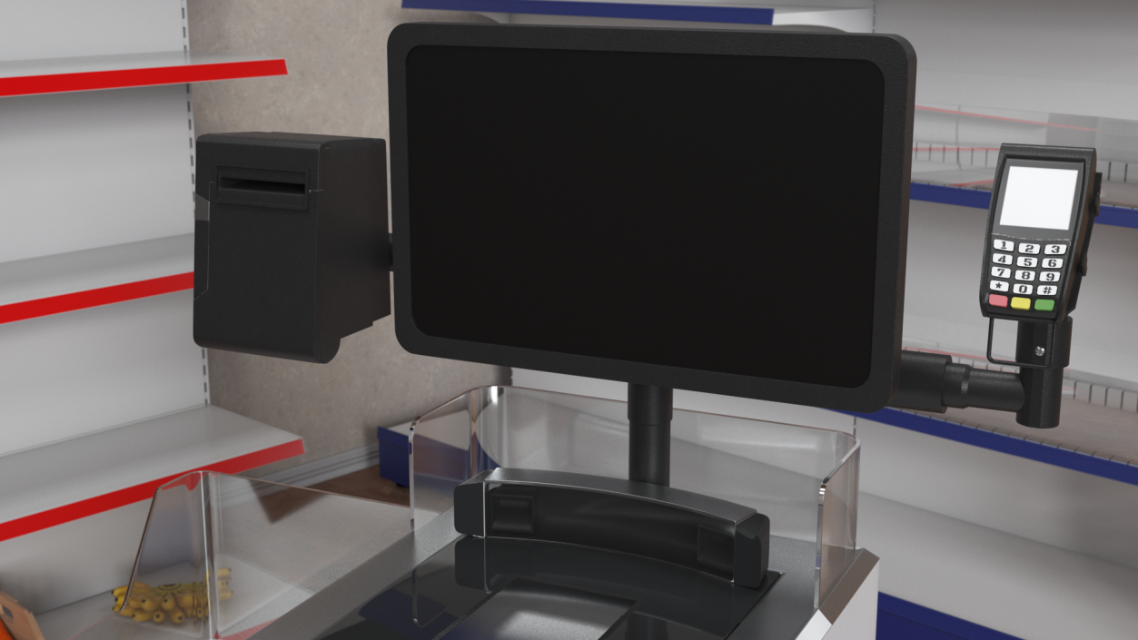 System for Self Checkout StrongPoint Switched Off 3D model