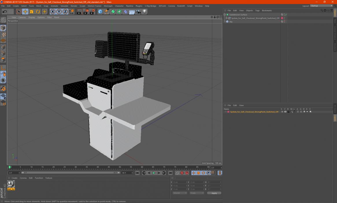 System for Self Checkout StrongPoint Switched Off 3D model