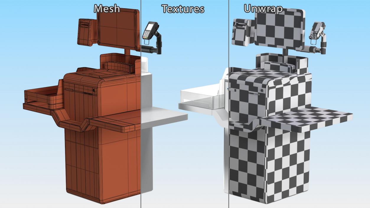 System for Self Checkout StrongPoint Switched Off 3D model