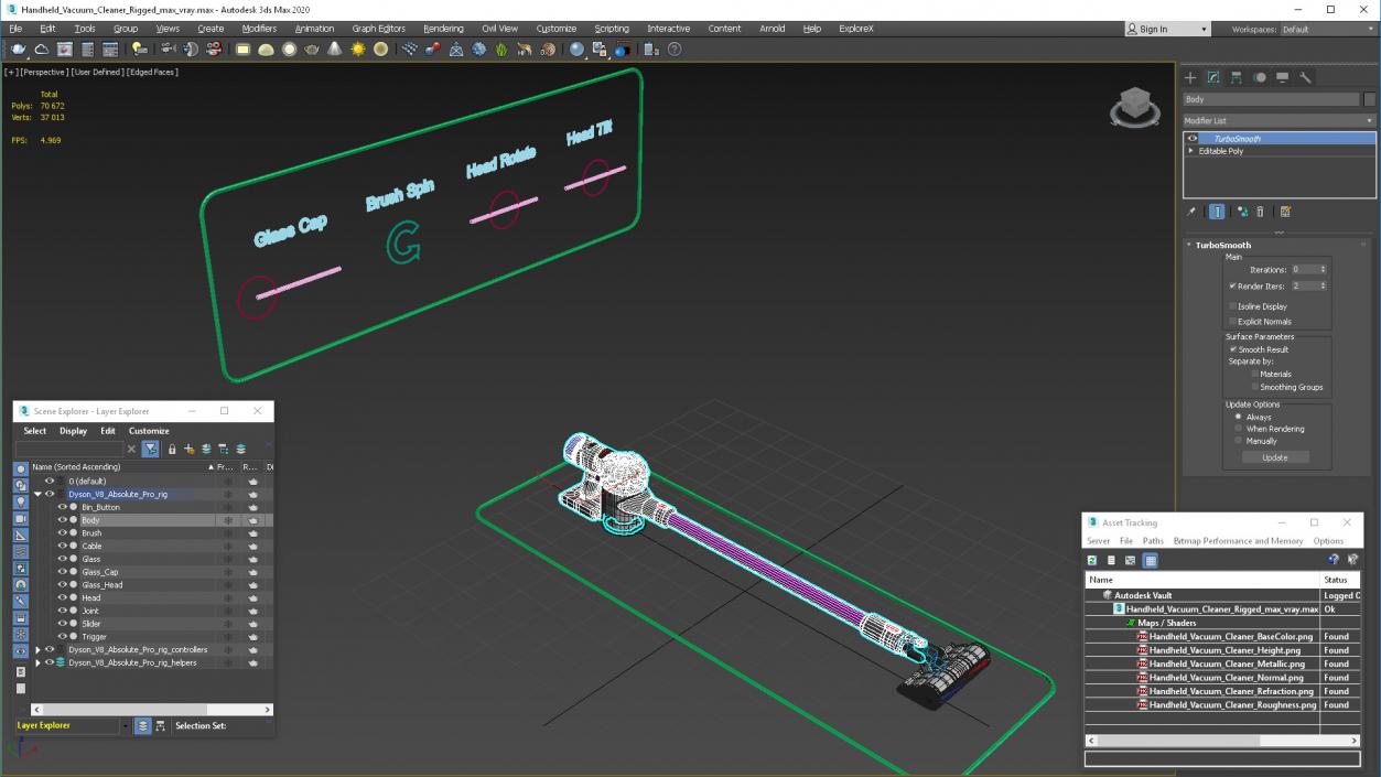 3D model Handheld Vacuum Cleaner Rigged