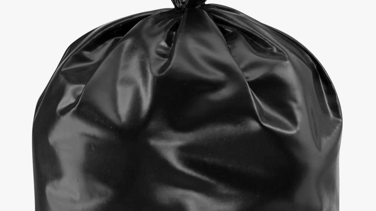 3D Tied Closed Big Black Trash Bag