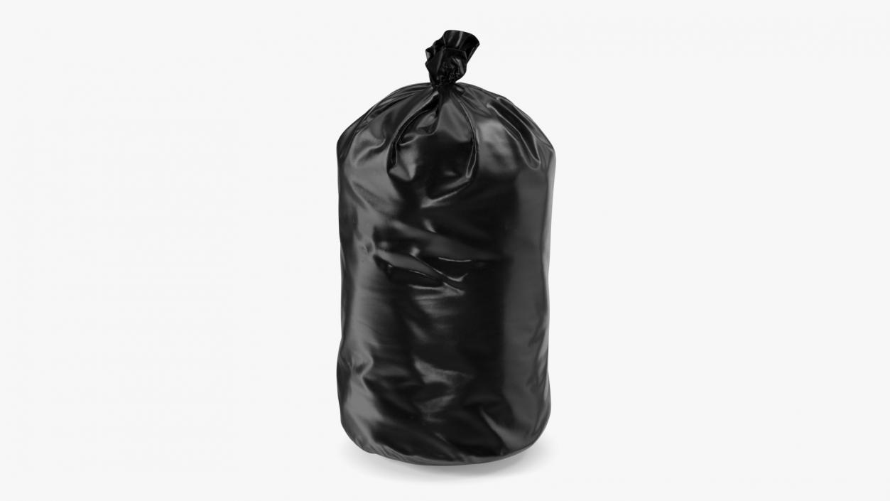 3D Tied Closed Big Black Trash Bag