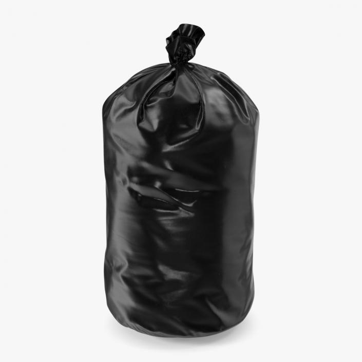 3D Tied Closed Big Black Trash Bag