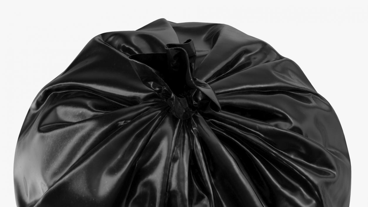 3D Tied Closed Big Black Trash Bag