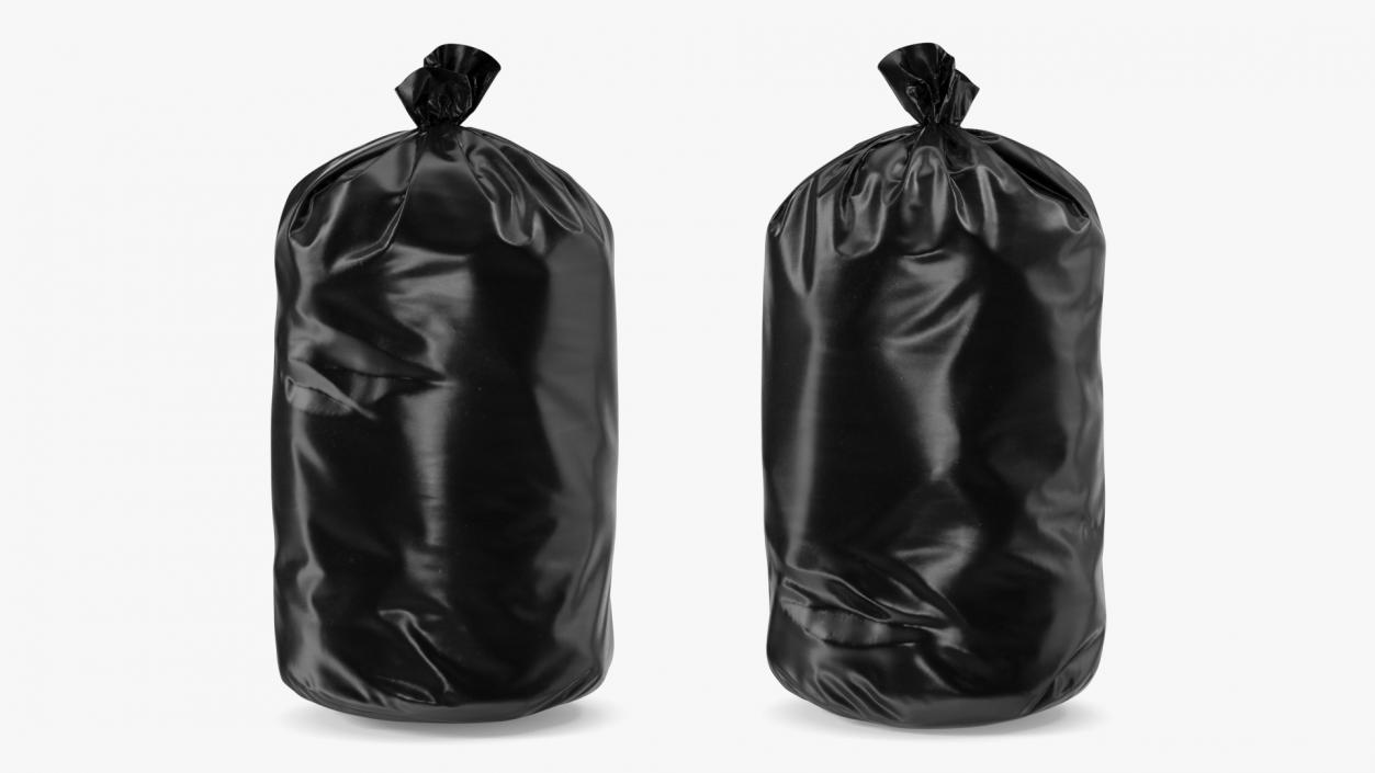 3D Tied Closed Big Black Trash Bag