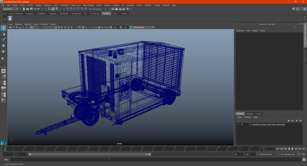 Aircraft Air Start Unit Trailer Mounted 3D model