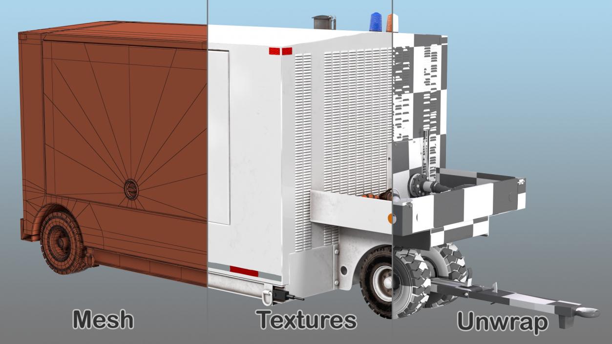 Aircraft Air Start Unit Trailer Mounted 3D model