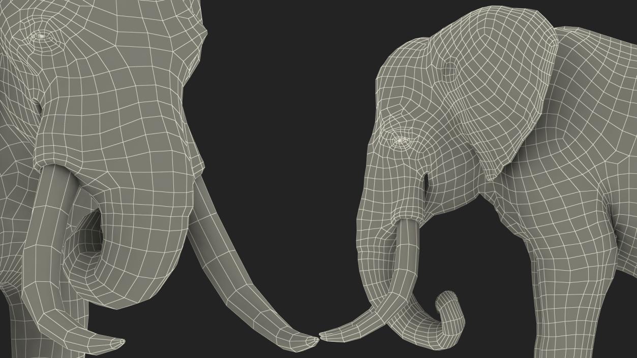 3D model Animated Elephant Eating Fur Rigged