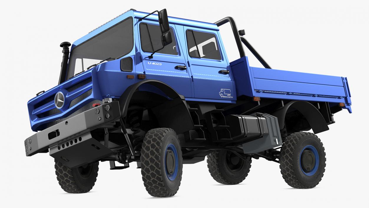 Mercedes Benz Unimog 4023 Off Road Vehicle Rigged 3D model