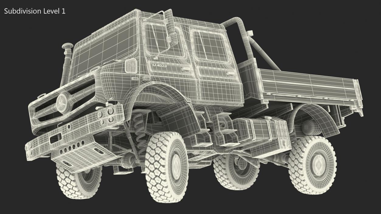 Mercedes Benz Unimog 4023 Off Road Vehicle Rigged 3D model