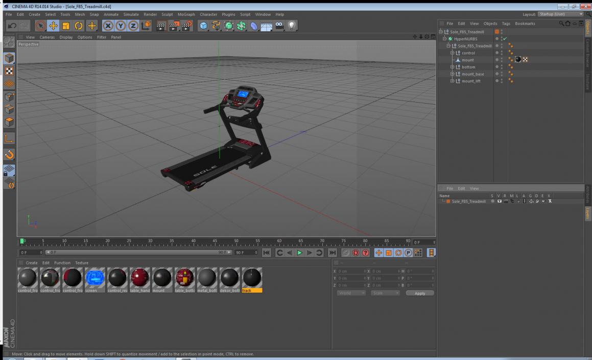 3D Sole F85 Treadmill model