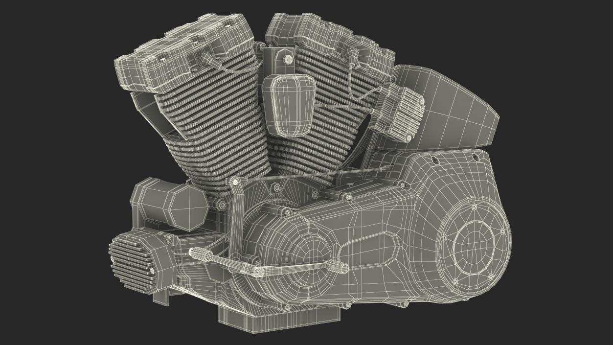 Motorcycle V-Twin Engine 3D model