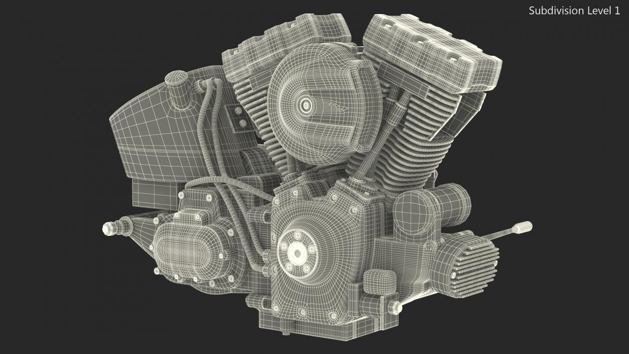 Motorcycle V-Twin Engine 3D model