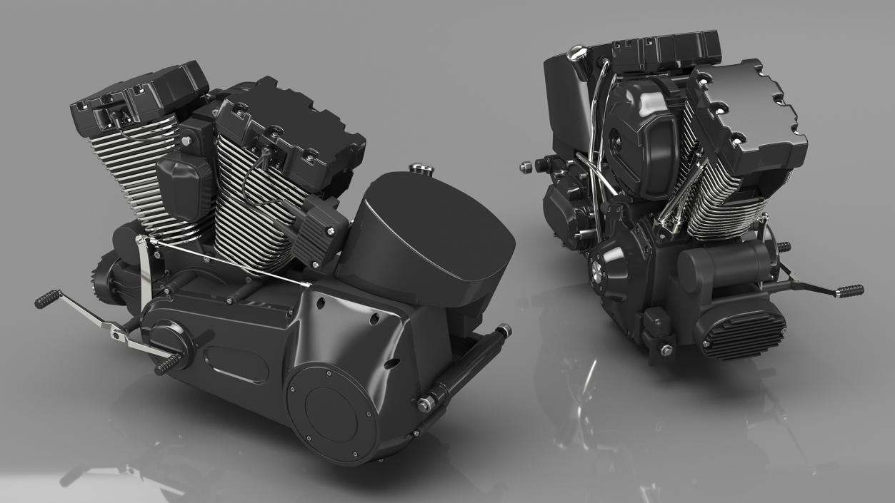 Motorcycle V-Twin Engine 3D model