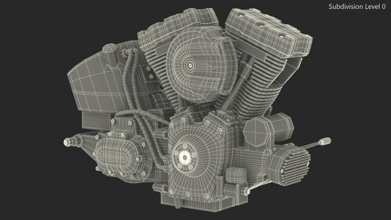 Motorcycle V-Twin Engine 3D model