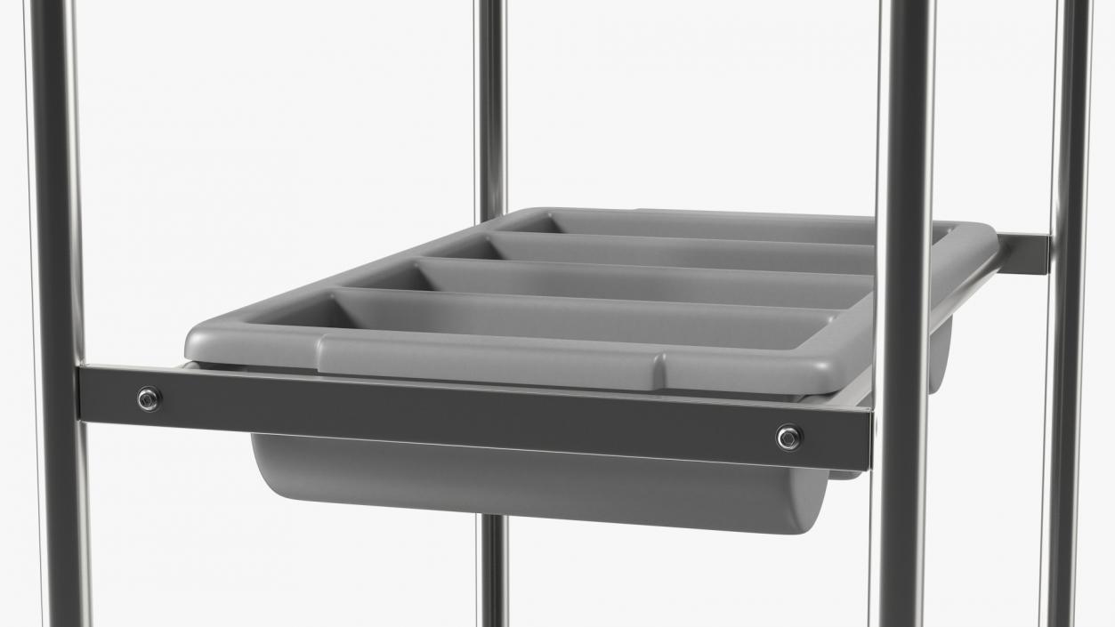 3D Tray Cutlery Trolley Empty