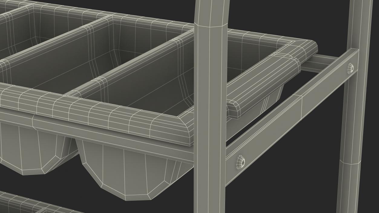 3D Tray Cutlery Trolley Empty