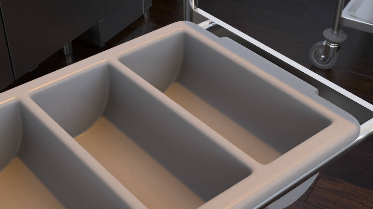 3D Tray Cutlery Trolley Empty