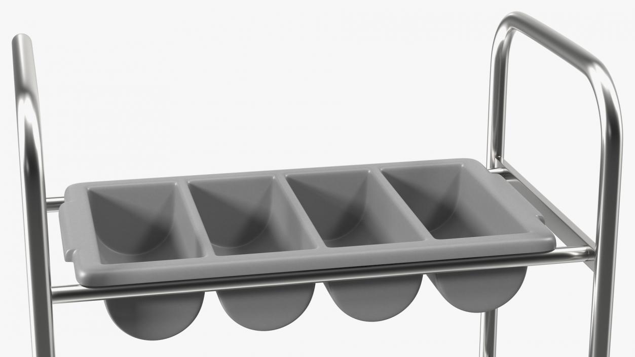 3D Tray Cutlery Trolley Empty