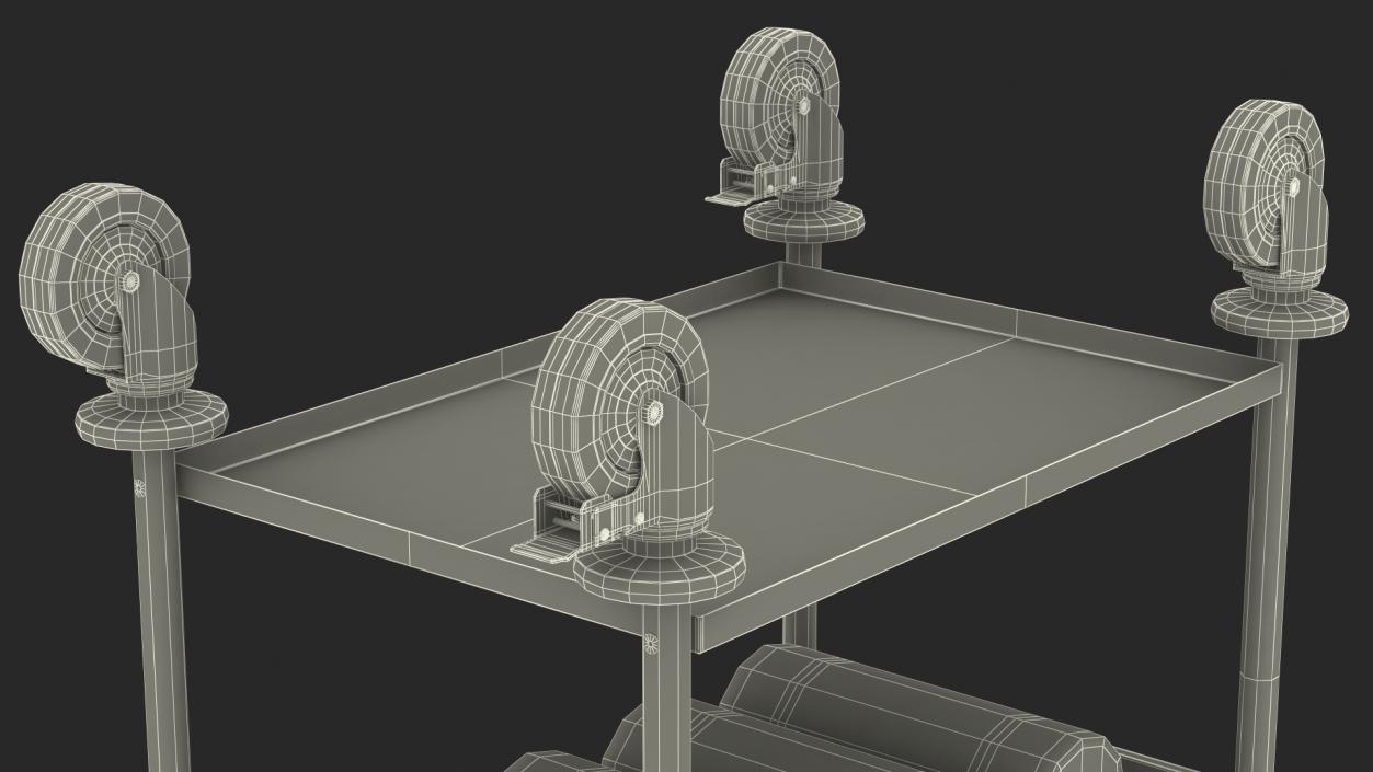 3D Tray Cutlery Trolley Empty