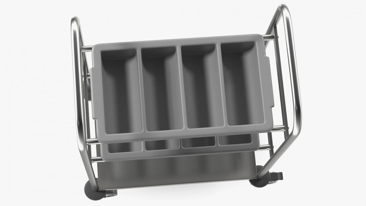 3D Tray Cutlery Trolley Empty