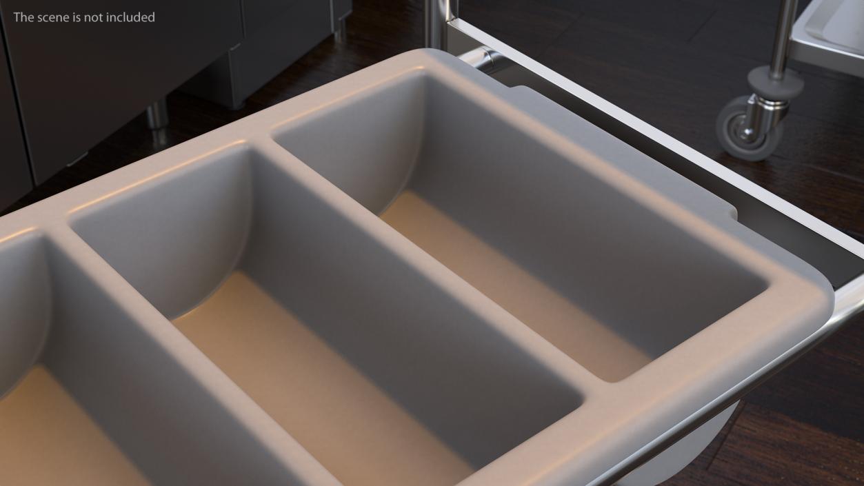 3D Tray Cutlery Trolley Empty