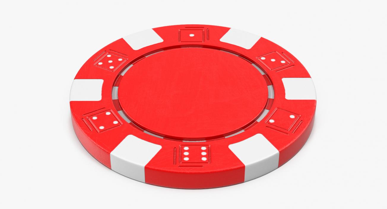 3D Striped Dice Poker Chip model