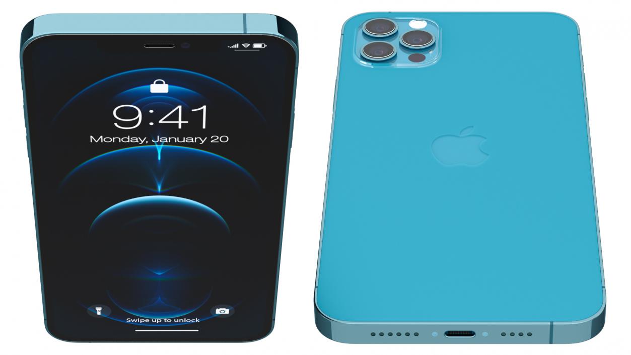 3D Apple iPhone 12 Pro Max Pacific Blue