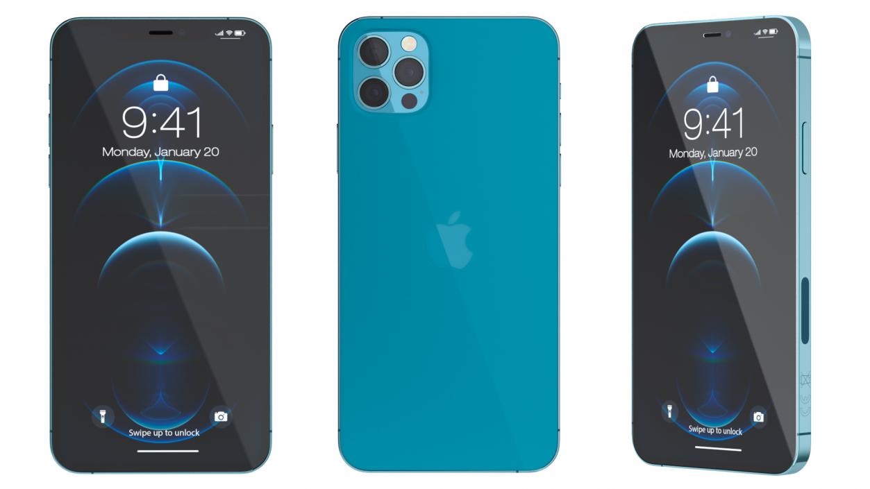 3D Apple iPhone 12 Pro Max Pacific Blue