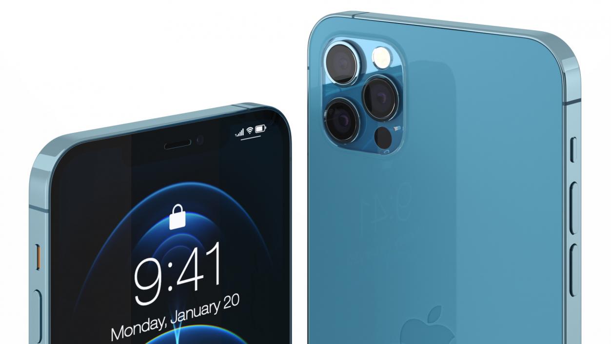 3D Apple iPhone 12 Pro Max Pacific Blue