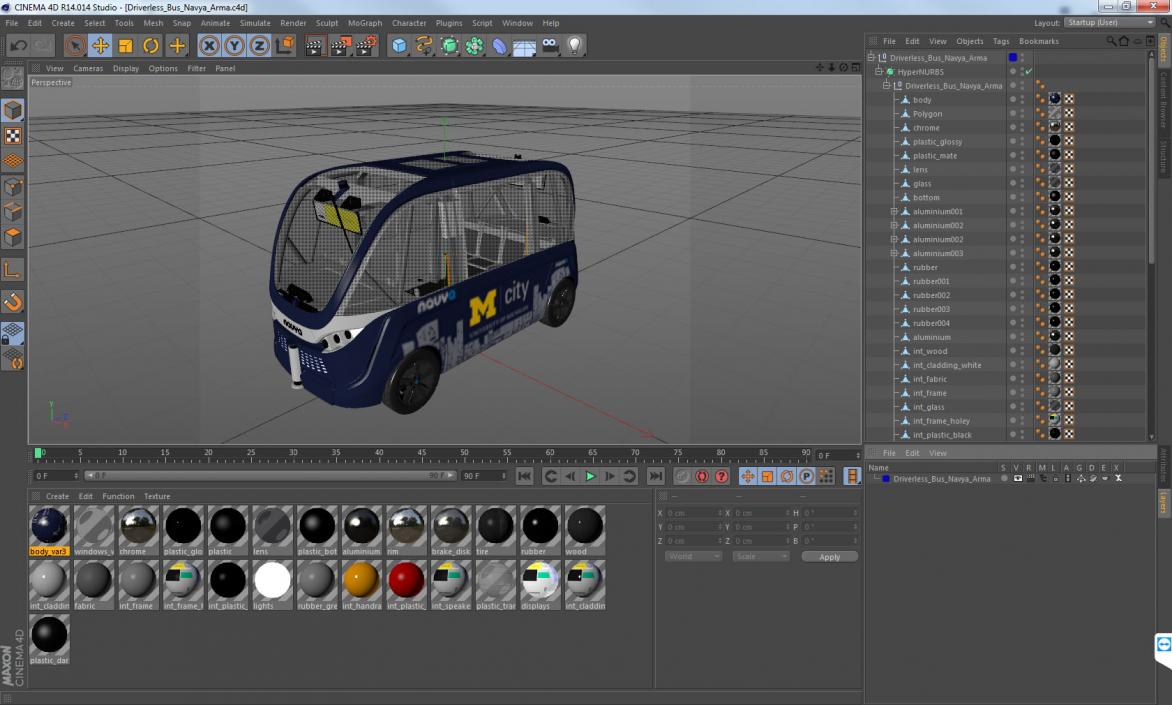 3D model Driverless Bus Navya Arma