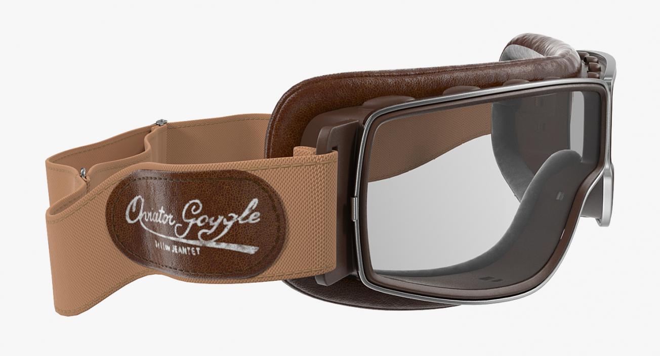 3D model Retro Pilot Goggles Brown