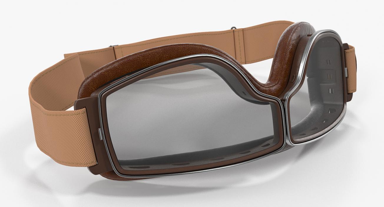 3D model Retro Pilot Goggles Brown