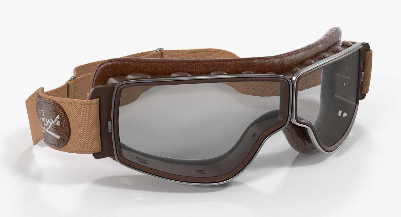 3D model Retro Pilot Goggles Brown