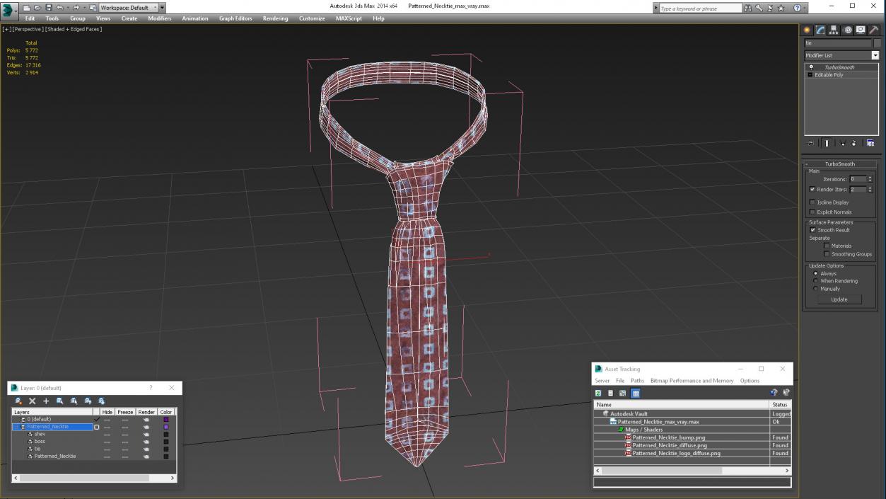 Patterned Necktie 3D