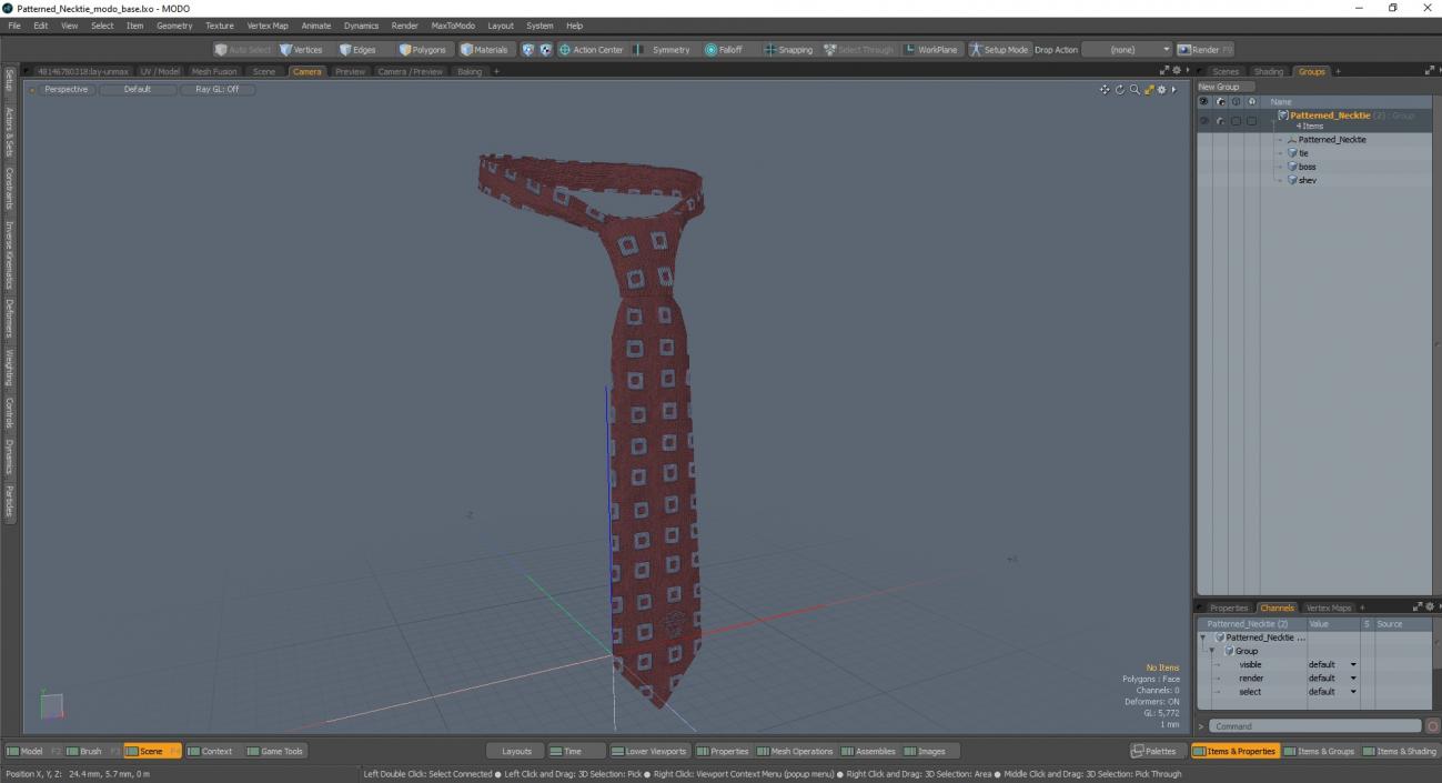 Patterned Necktie 3D